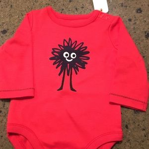 Red unisex long sleeve onesie NWT